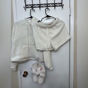 a new day Cream Fleece Pajama Set